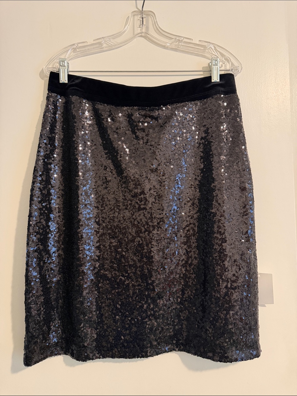 Black Sequin Pencil Skirt